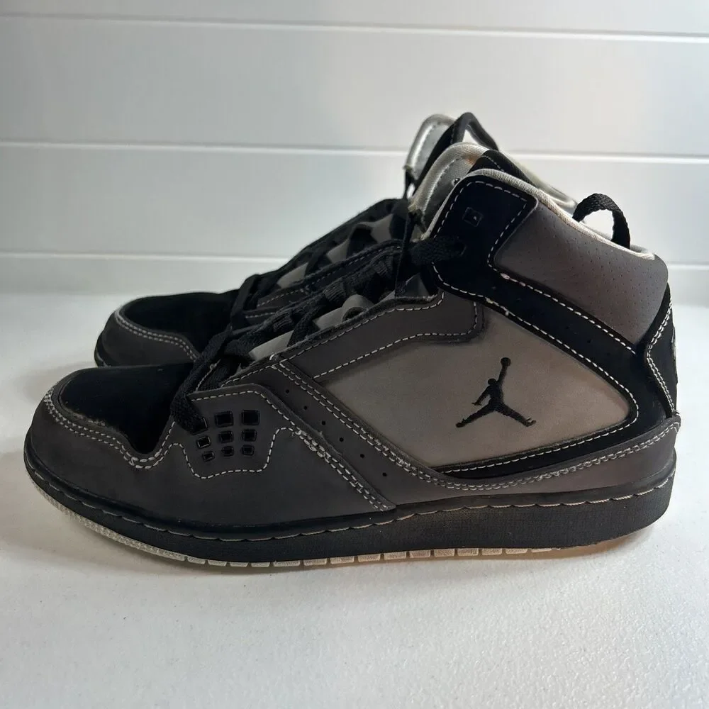 Nike Air Jordan Flight 1 Basketball Shoes Boys 7 Y Gray Leather Sneakers Kids